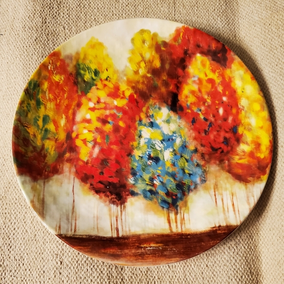 Pier 1 Imports Colorful Autumn Trees Decorative Ironstone Plate 8 3/4" - Picture 1 of 3